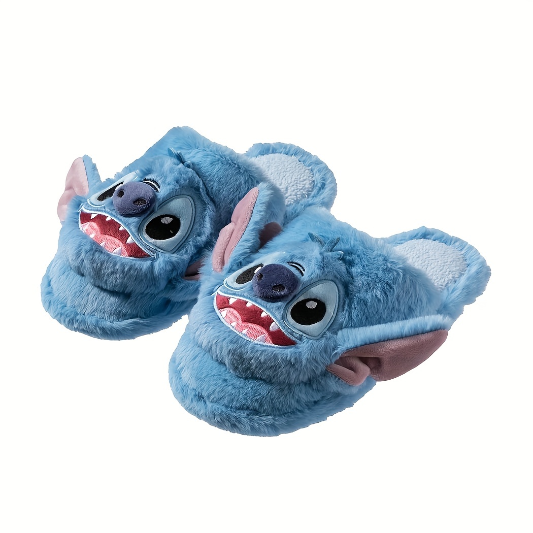 Miniso & Disney Stitch Pantoufles Fantaisie, Kawaii Et Confortables En  Peluche À Bout Fermé, Chaussures Antidérapantes, Pantoufles D'intérieur  Pour