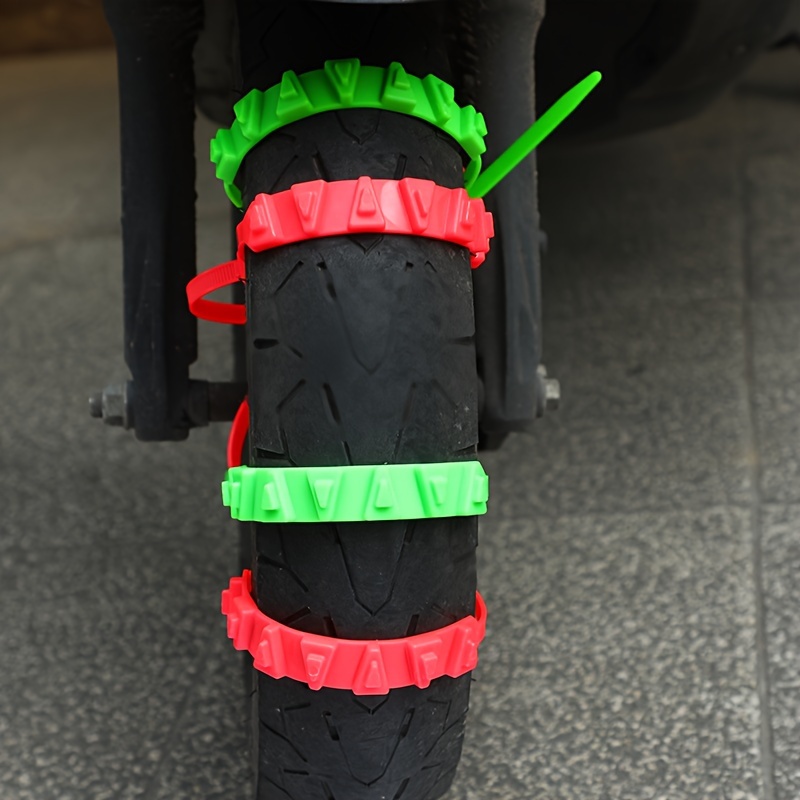 10x Black 52cm Motorcycles Bike Wheel Tire Snow Chains Winter Non-slip  Cable Tie