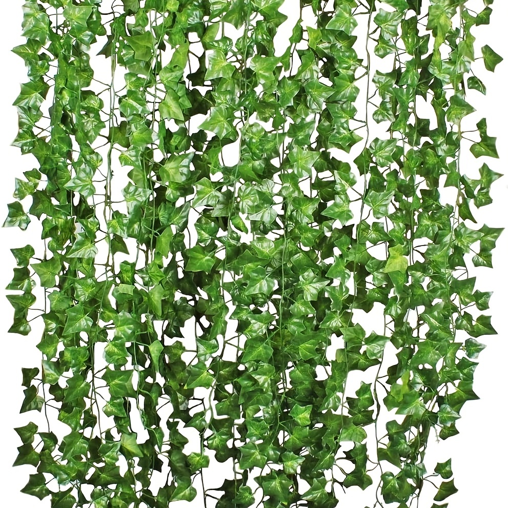 2pcs Plantes suspendues artificielles 3.6ft Faux lierre Vigne Fausses  feuilles de lierre pour mur Maison Chambre Patio Intérieur Extérieur Décor  (pas de paniers)