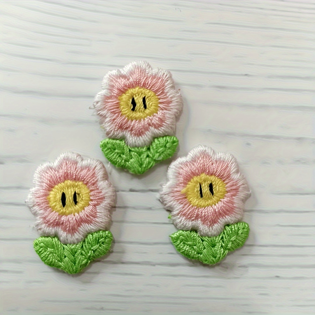 Organza Nail Bead Embroidery Thread White Small Flower Cloth Stickers Accessories Embroidery Clothes Patch Stickers Decorative Accessories