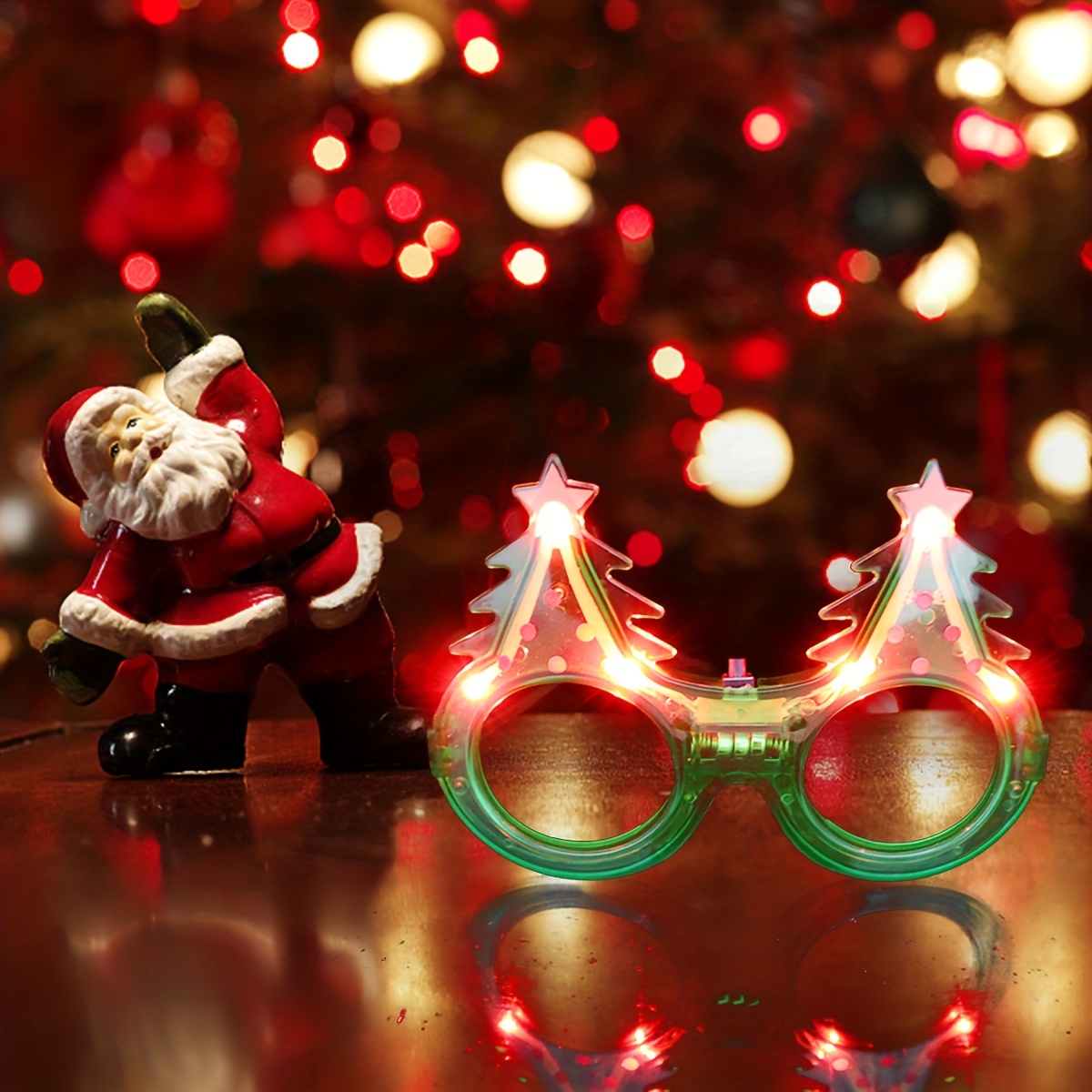 1pc Nuovi Occhiali Glitter L'albero Natale Occhiali Luminosi - Temu Italy
