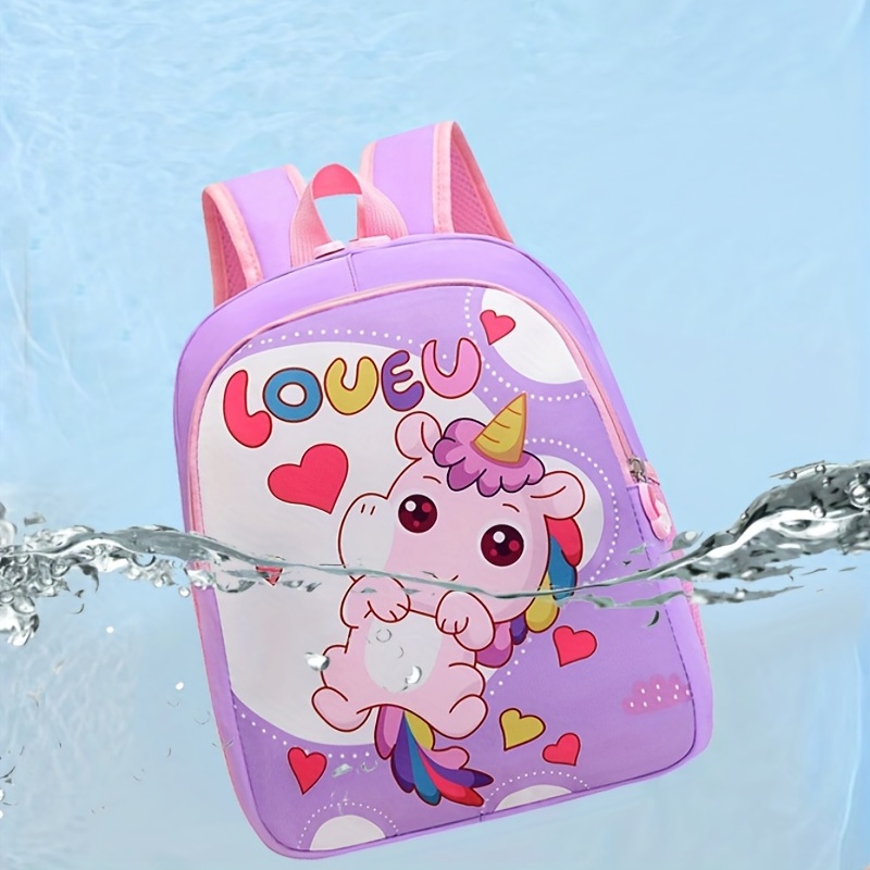 Kids Unicorn Print Backpack Waterproof Lightweight Schoolbag