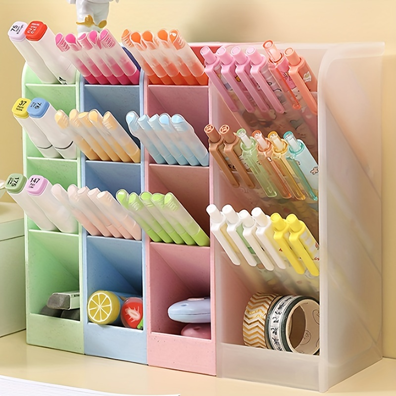 Mecctuck 4 pezzi Porta Penne per Scrivania, Organizer Scrivania, Porta Penne  Storage, Realizzato in Materiale PP, Grande Capacità per Ufficio, Scuola,  Casa Organizzatore (4 colori) : : Cancelleria e prodotti per  ufficio