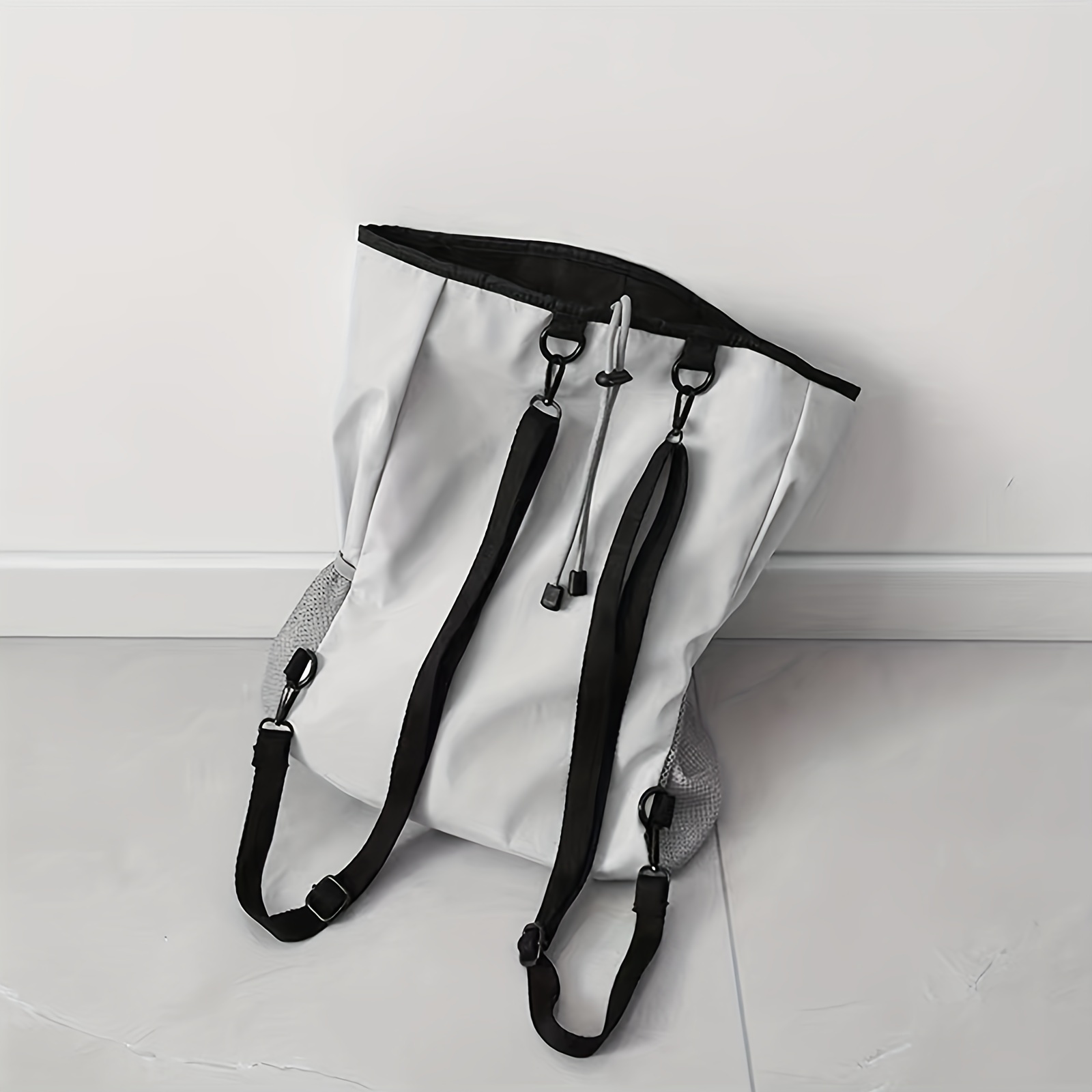 Large Capacity Drawstring Backpack Solid Sports Storage Lightweight Bag