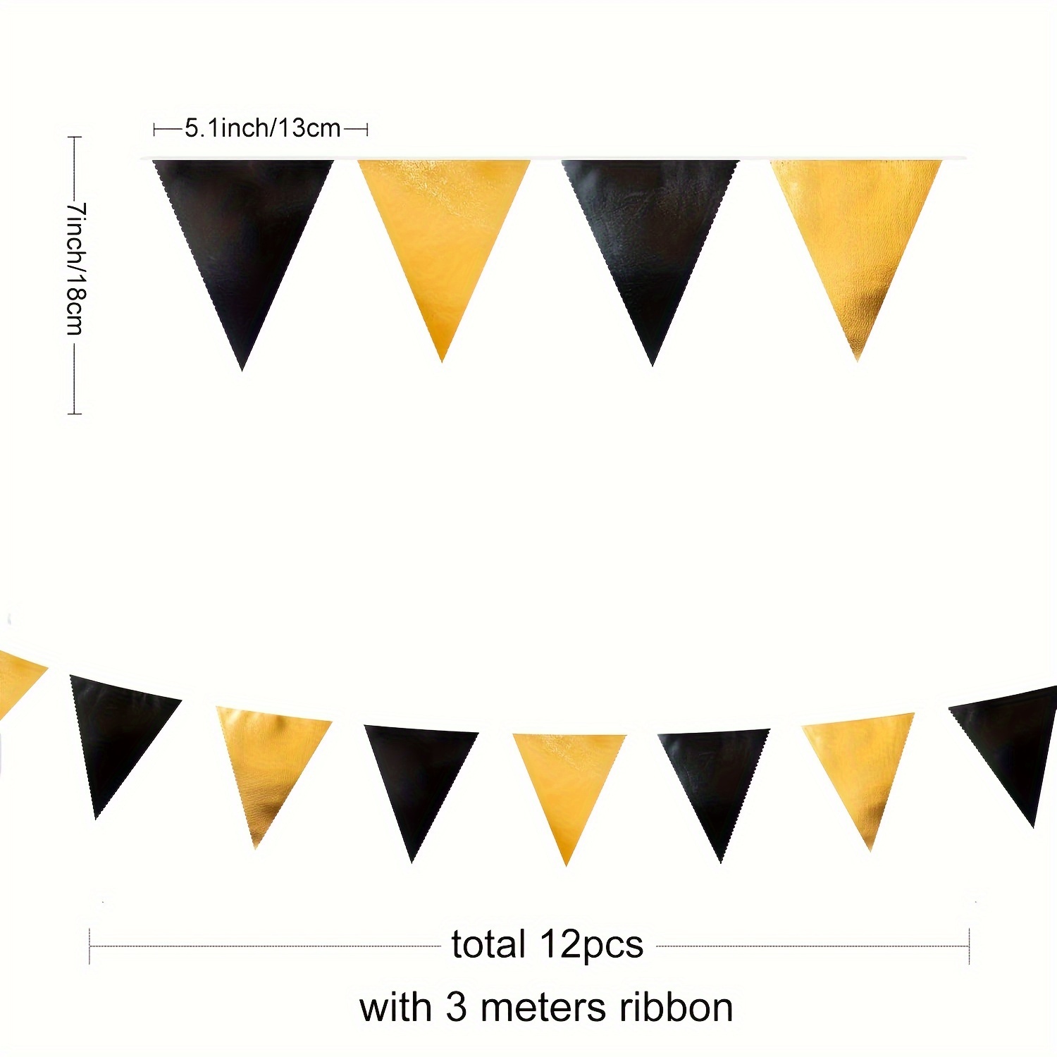 Black And Gold Party Decorations Triangle Pennant - Temu