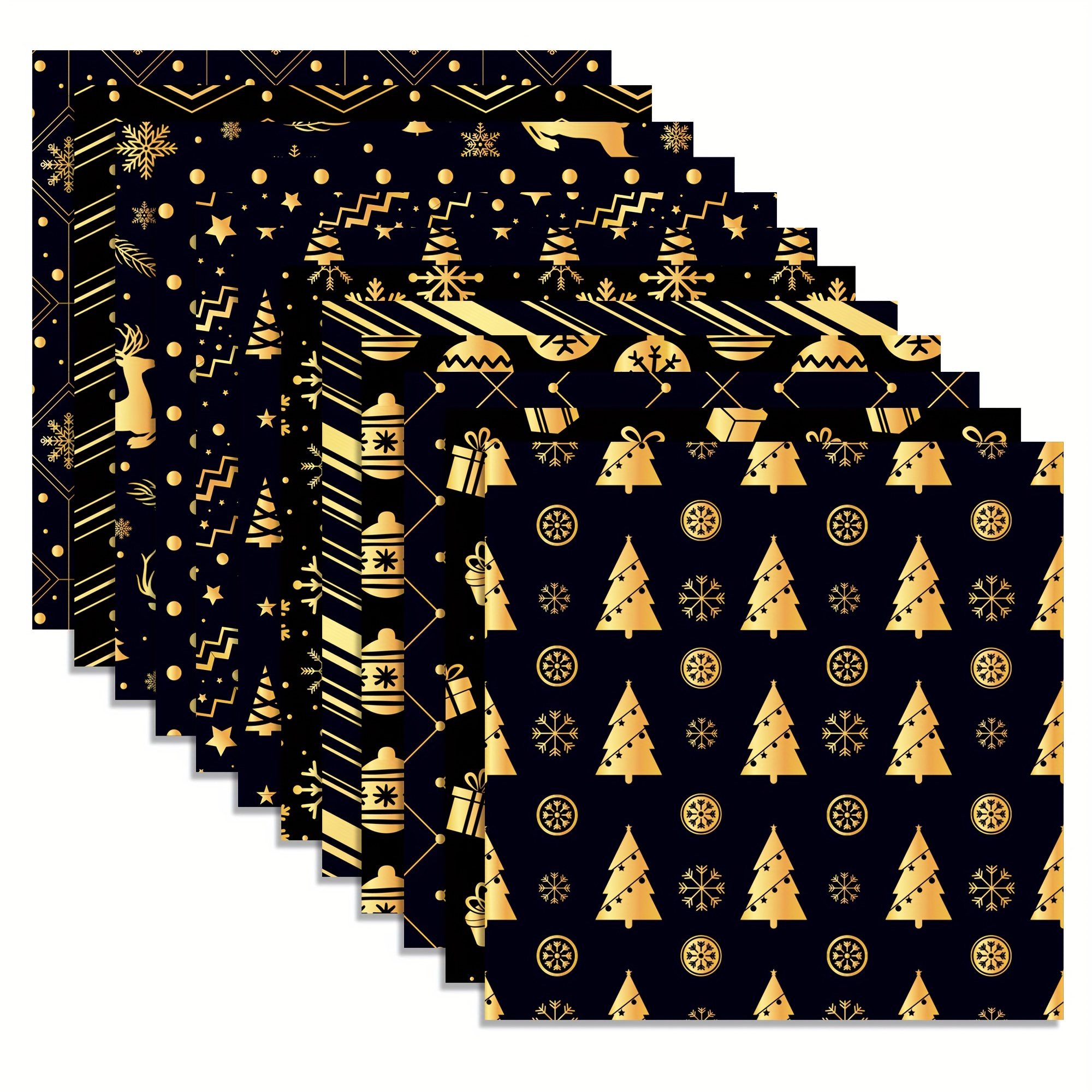 Black and Gold Christmas Wrapping Paper