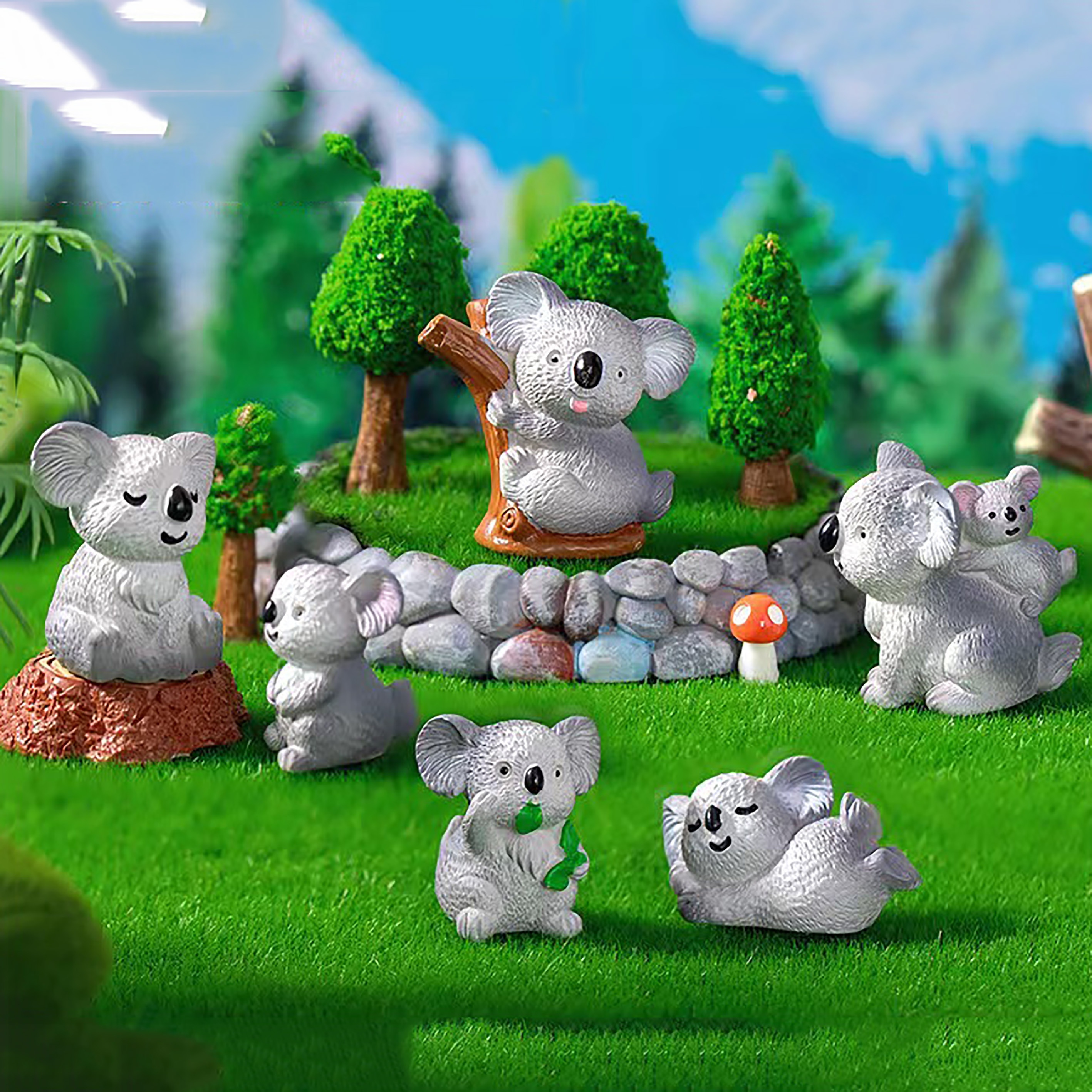 Simulated Koala Ornaments For Kyodan Outdoor Micro Landscaping And