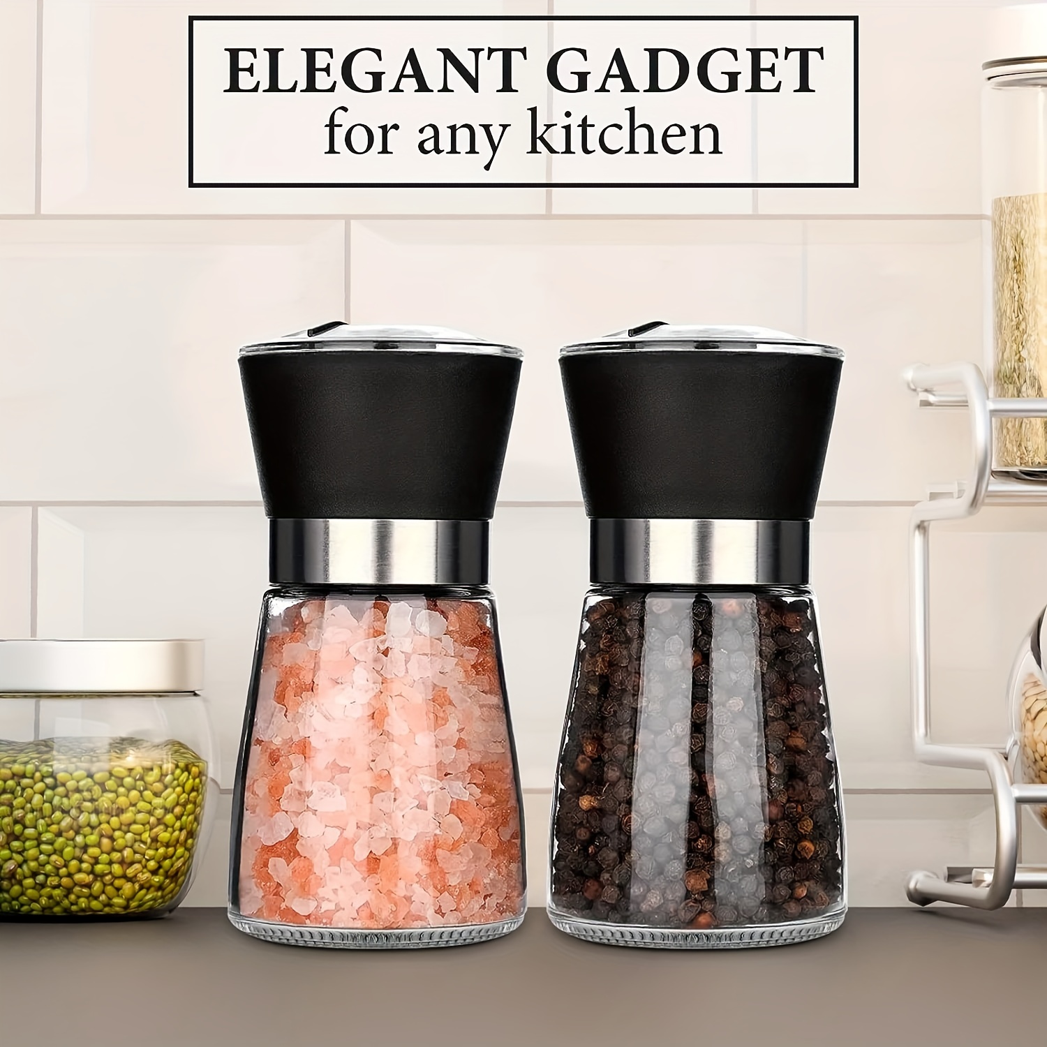 Sleek Electric Salt and Pepper Shaker Set – Spice Up Your Kitchen