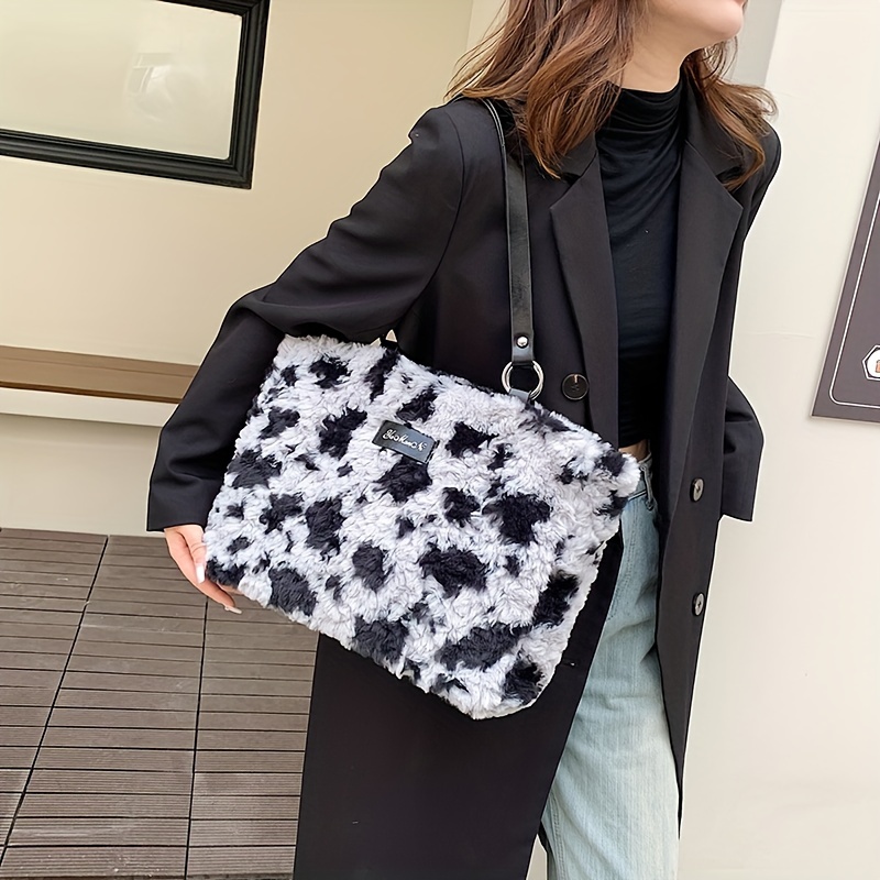 kuhmuster plüsch tote tasche herbst winter kunstpelz Temu Germany