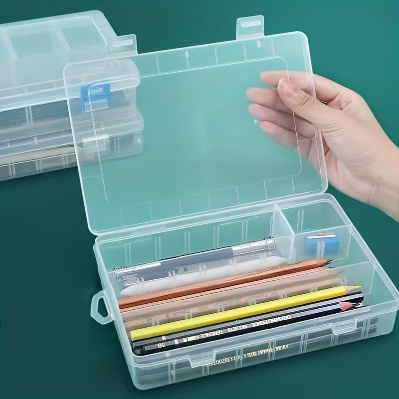 Pencil Box, Large Capacity Plastic Pencil Case Boxes, Hard Pencil Case, Crayon  Box with Snap-tight Lid, Plastic Pencil Boxes Stackable Design, Supply Boxes  for Kids Boys School Classroom 