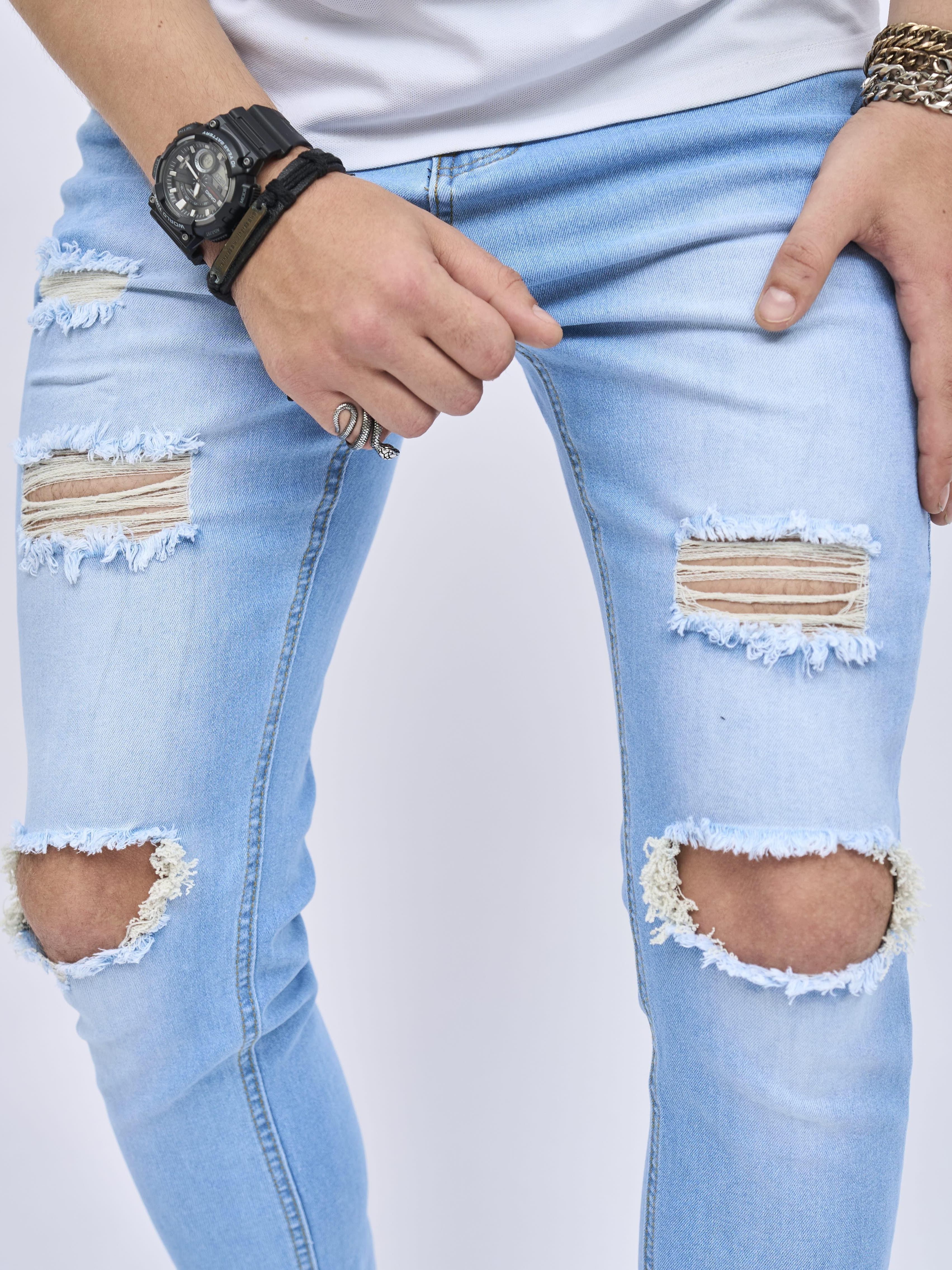 Calça Jeans com Patchwork de Retratos - Ready-to-Wear