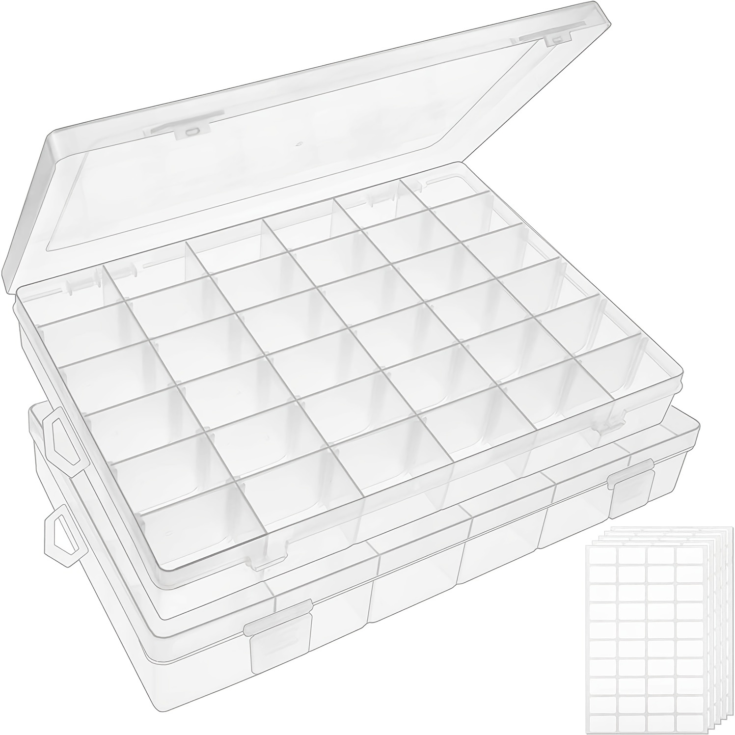 Storage Box Clear Plastic Box Removable Dividers Diy Craft - Temu