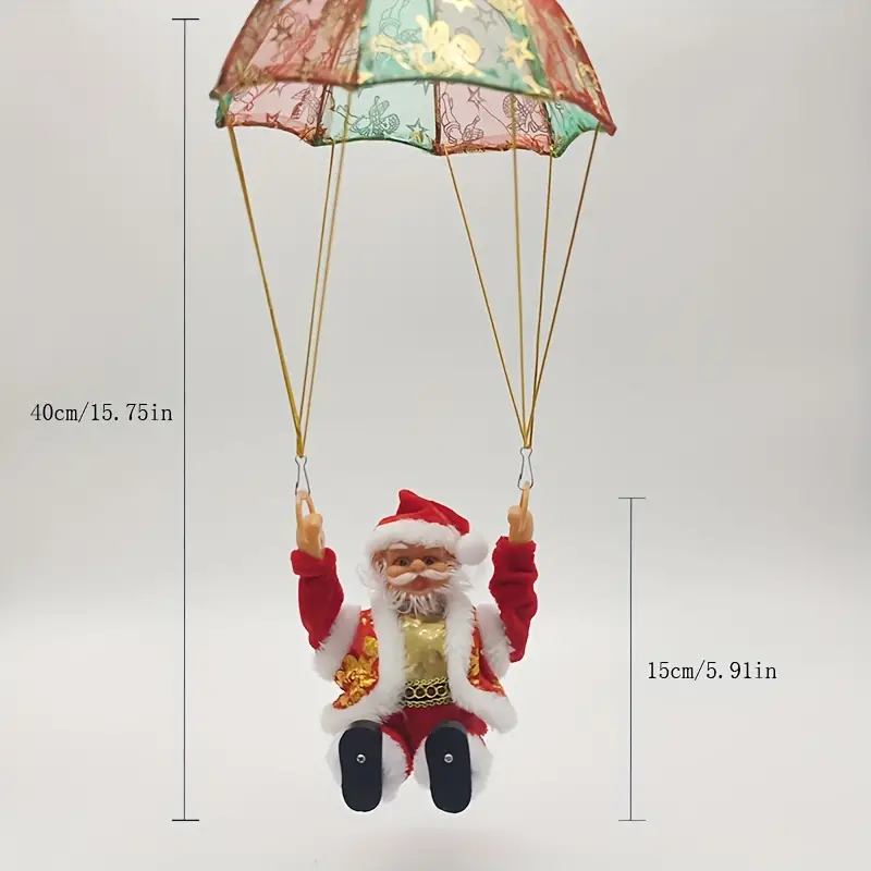 electric parachute santa toy doll christmas ornaments christmas decorations crafts details 1