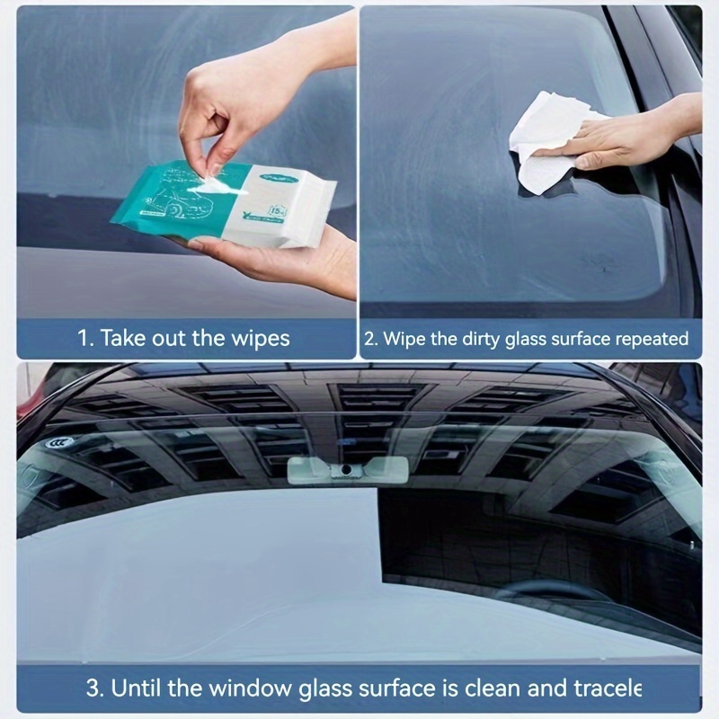 Cheap 15pcs Car Glass Decontamination and Oil Film Removal Wipes Windshield  Defog Cleaning Wipes Car Cleaning Tool