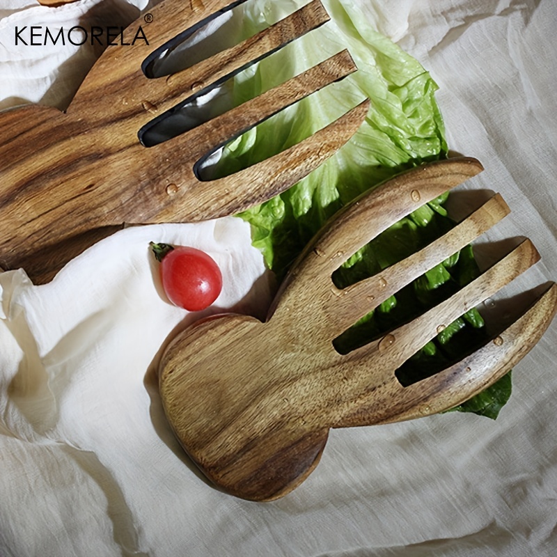 Salad Hands, Creative Bamboo Salad Hands, Reusable Bamboo Salad Serving,  Washable Wooden Salad Hands, Multifunctional Salad Tossers, Kitchen Salad  Servers, Kitchen Stuff, Kitchen Accessaries - Temu