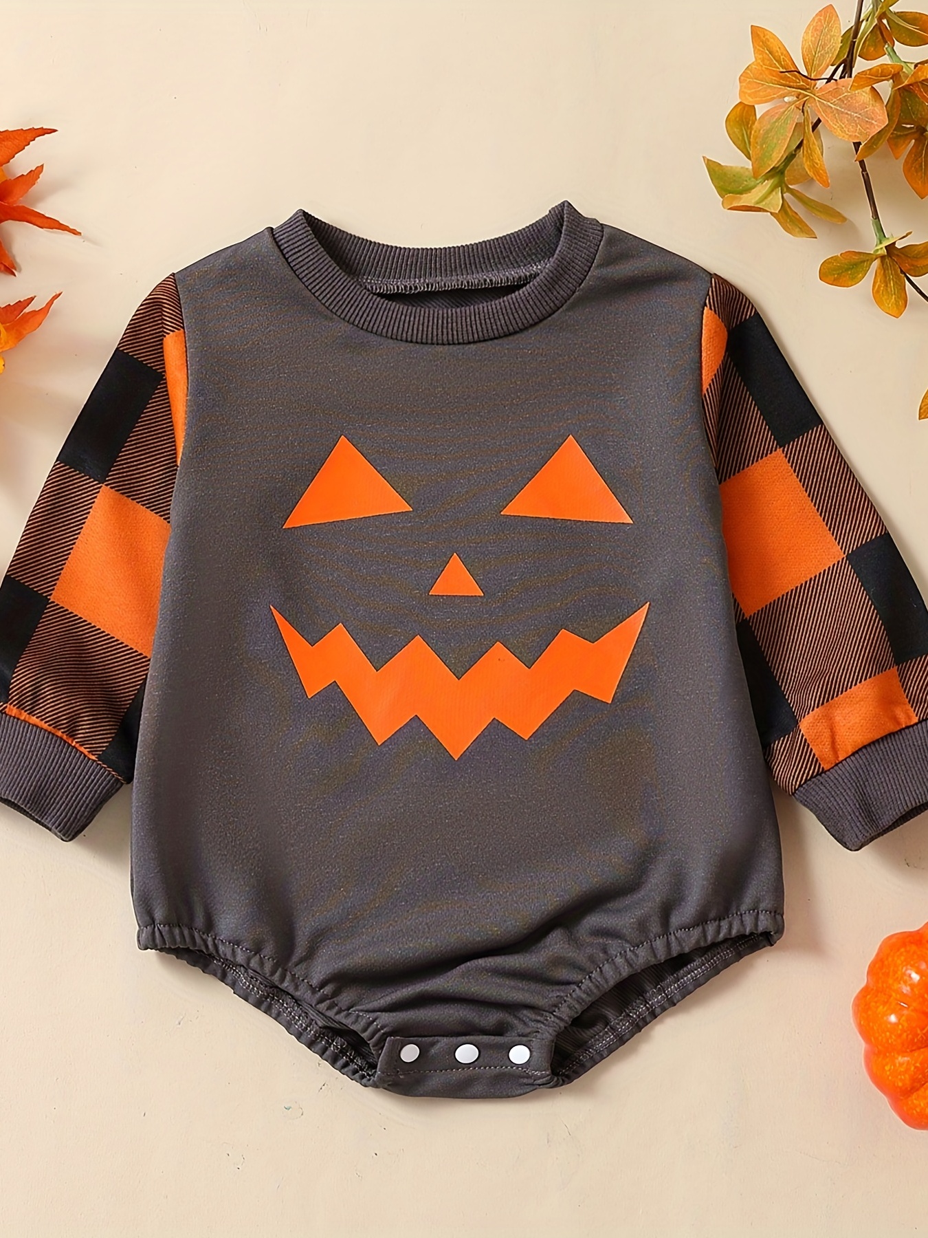 Baby Boys Cute Halloween Pumpkin Face Print Sweatshirt - Temu