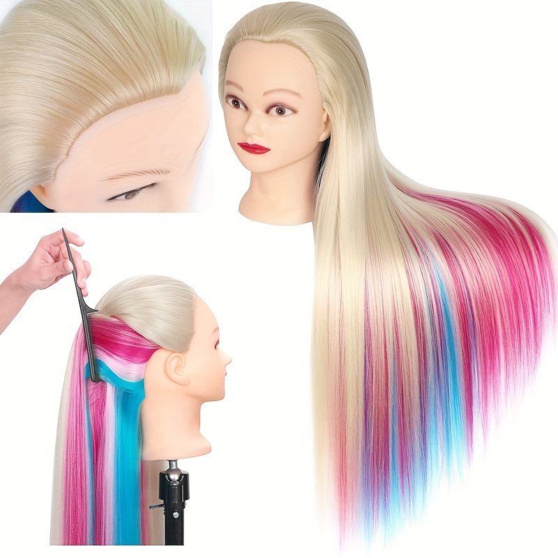 Training Head Colorful Hair Mannequin Manikin Head - Temu