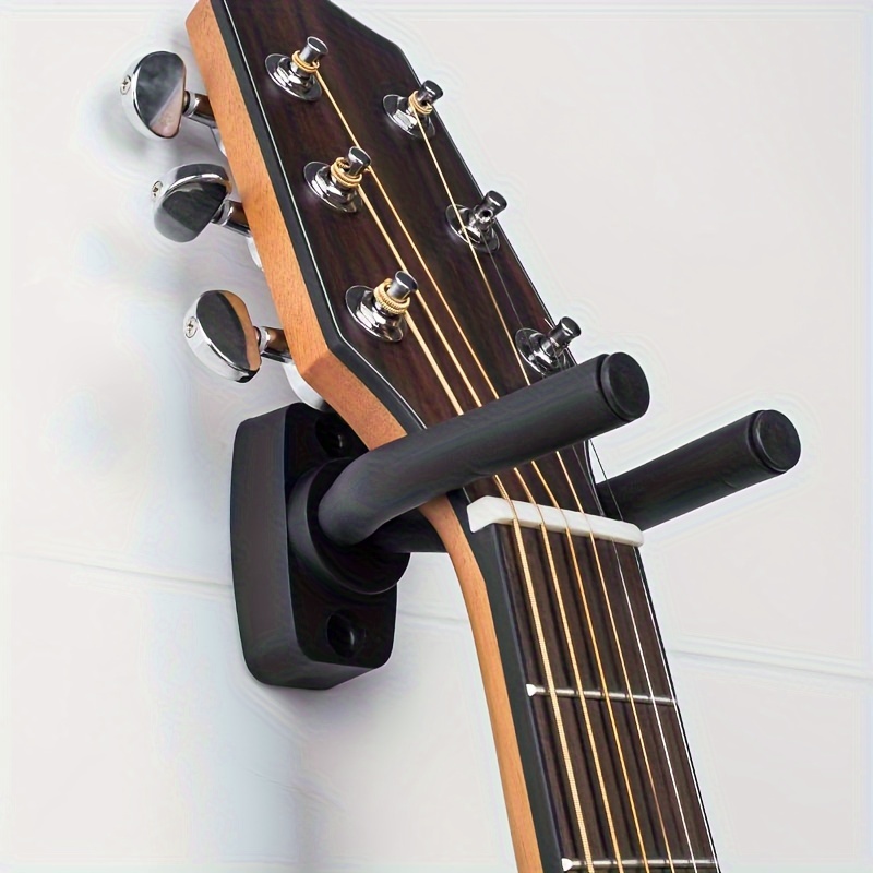Soporte de pared para guitarra con 2 gomas giratorias, estante colgante de  madera con soporte para púas, estante de almacenamiento, soporte de pared