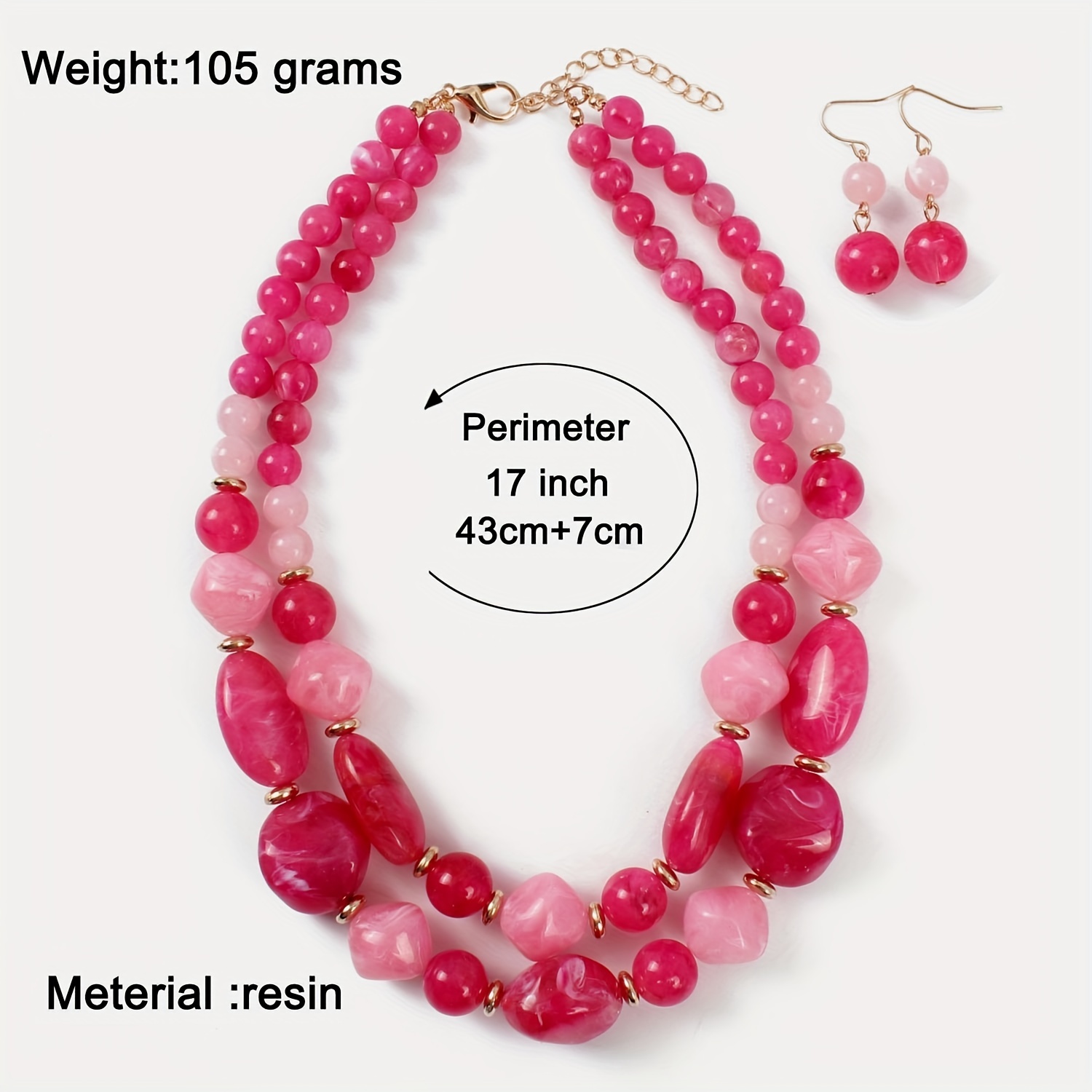 Earrings Plus Necklace Coquette Style Jewelry Set Multi - Temu