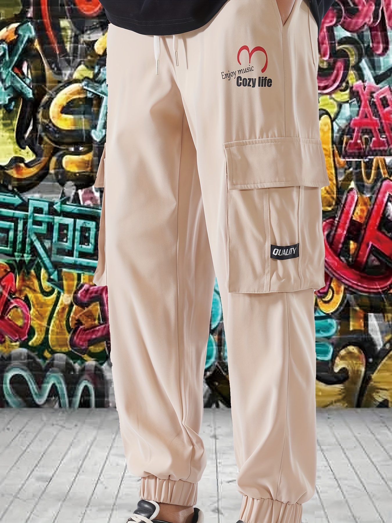 Trendy Flap Pocket Cargo Pants, Men's Casual Street Style Waist