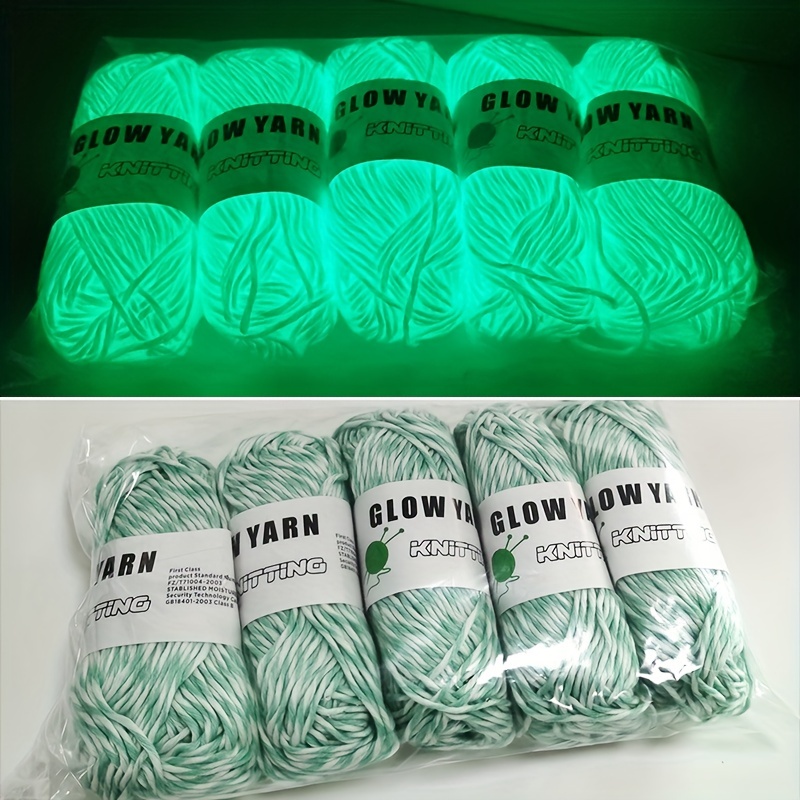 5 Pack Glow in The Dark Yarn for Crochet - 55 Yards Fluorescent Luminous  Scrubby Thread Knitting Shining Glowing Yarn for Crocheting Weaving -  Sewing