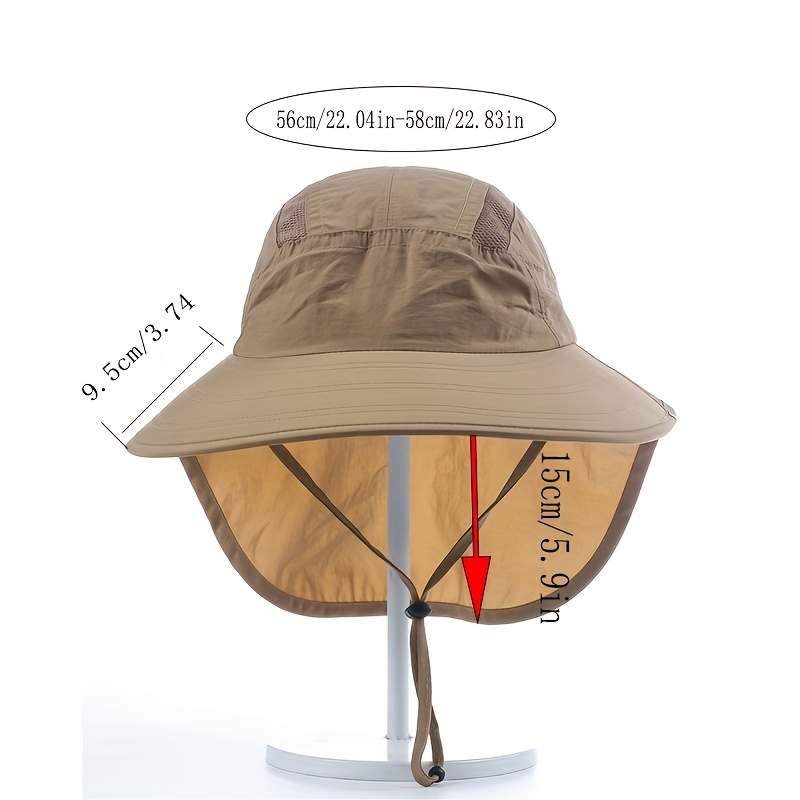 Stay Protected In Style: Wide Brim Sun Screen Hat Neck Flap - Temu