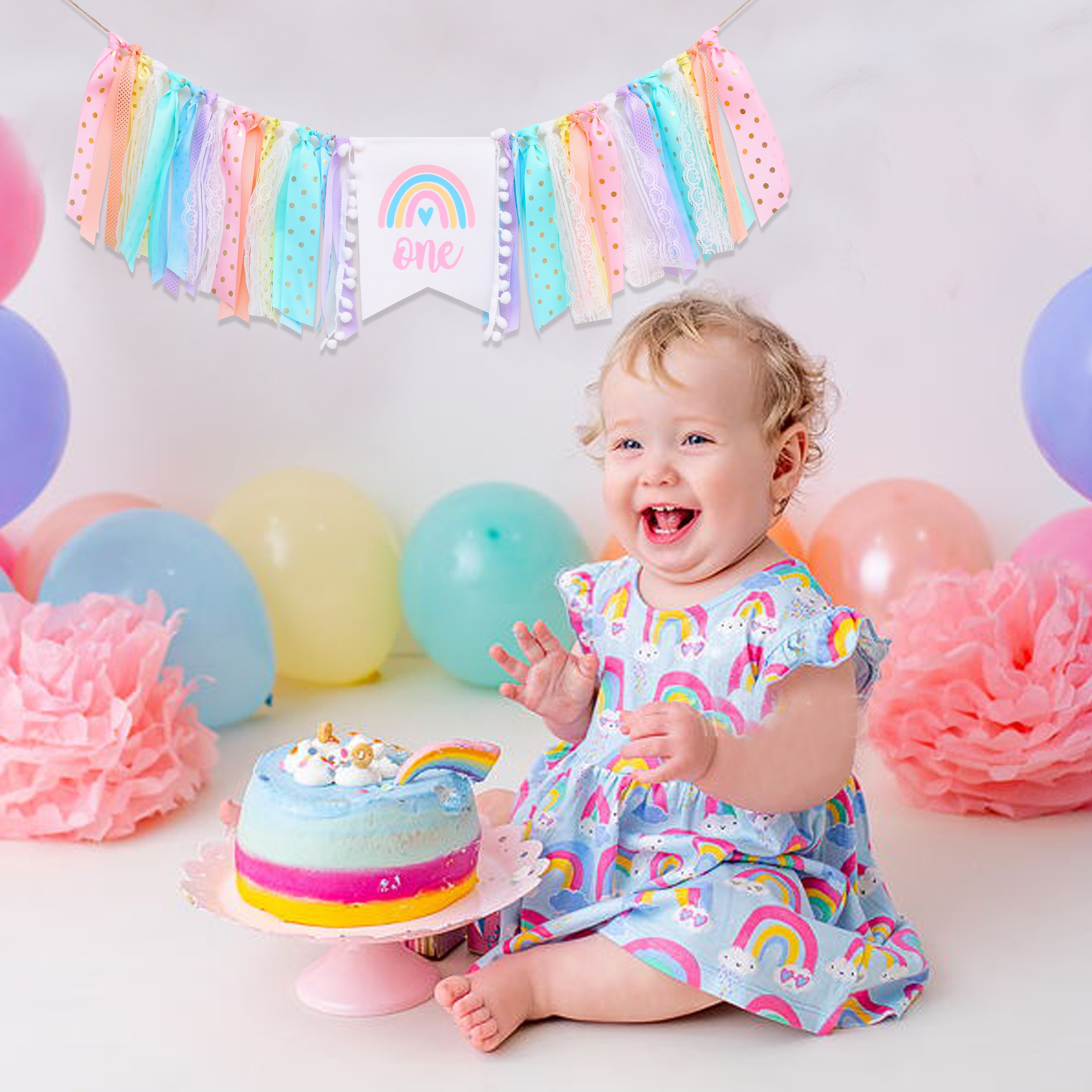 Pastel Rainbow Birthday Banner. Pastel Rainbow Birthday Decorations. Pastel Party  Decor. Pastel Rainbow 1st Birthday Decorations. Rainbow. 