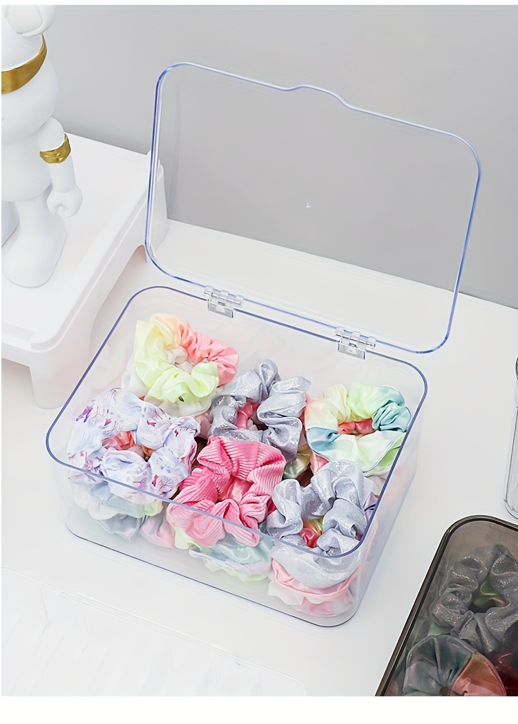 Girls' Hair Accessories Storage Box Transparent Flip - Temu