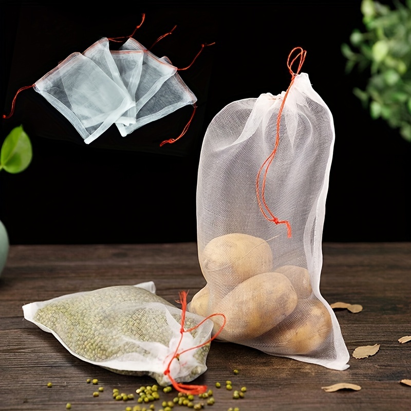 Produce Bags Organic Mesh & Cotton Reusable Vegetable Bags Bulk Food B