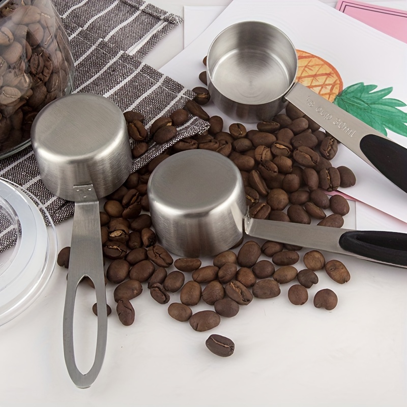 30ml Measuring Spoon, Stainless Steel Coffee Bean Measuring Scoop Long  Handle 1/8 Cup Measuring Cup for Sugar Milk Fruit Powder