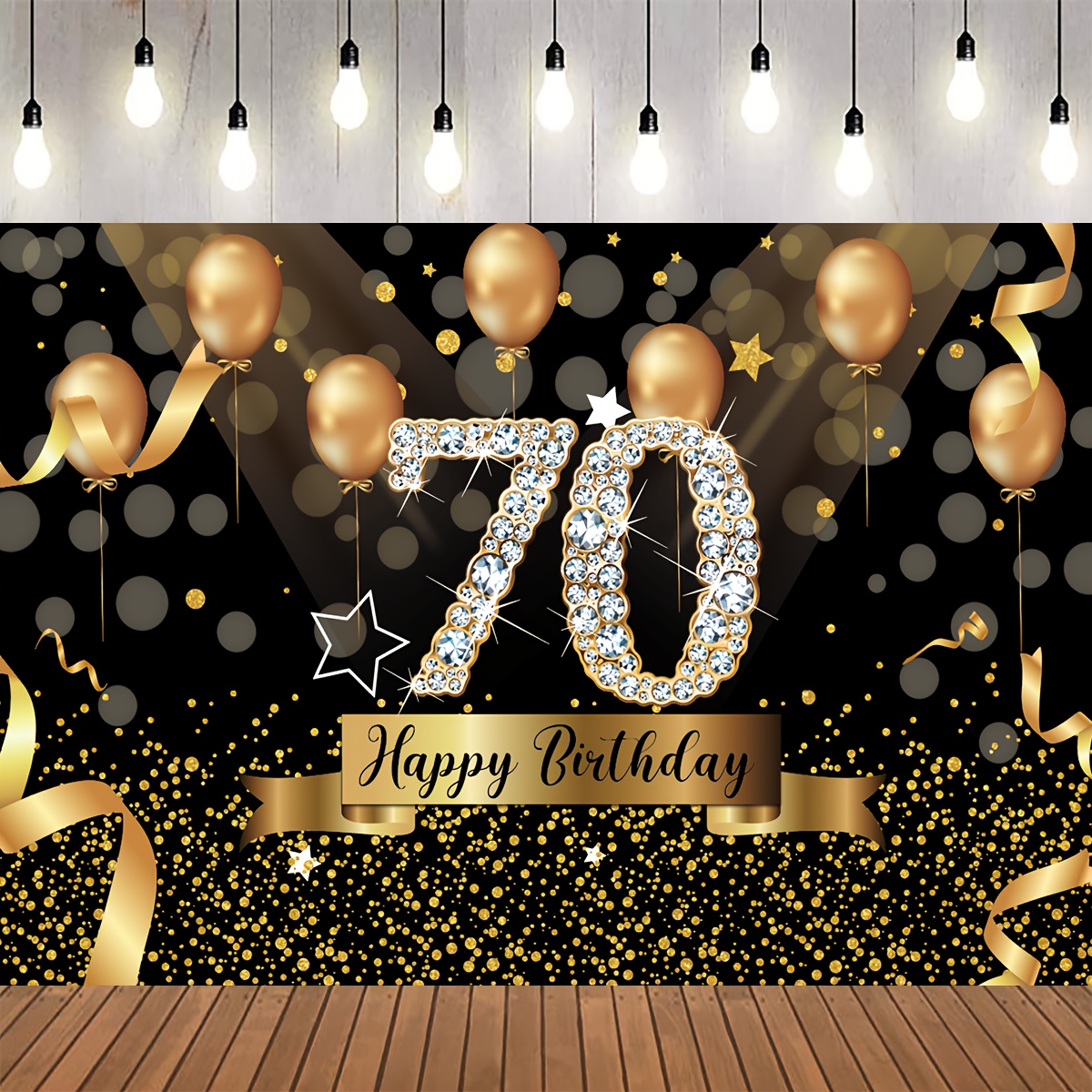 Happy 70th Birthday Backdrop 70th Birthday Party Decorations - Temu