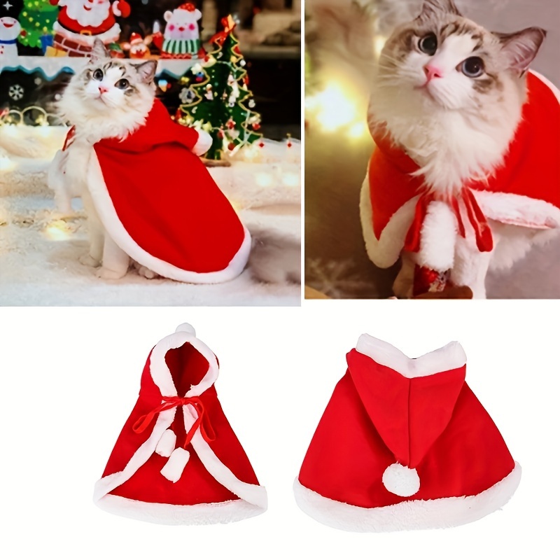 pet christmas cape disfraz gato juego rol santa claus ropa Temu - Main Image