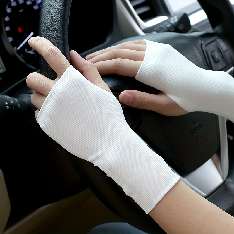 Unisex Half Finger Sunscreen Gloves Summer Thin Cooling - Temu