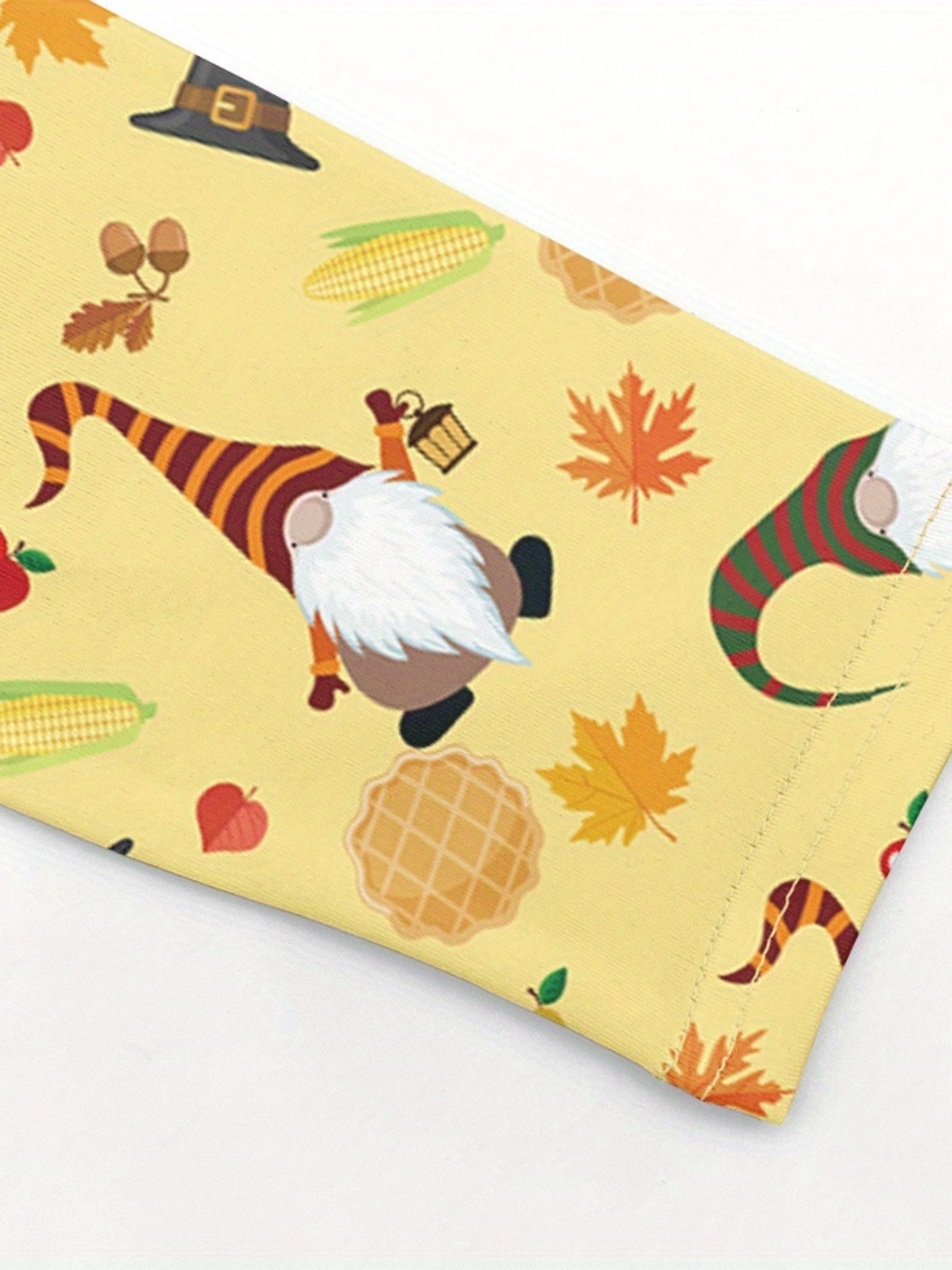 Girls' Thanksgiving Leggings with Turkey Pumpkin Dwarf Pattern