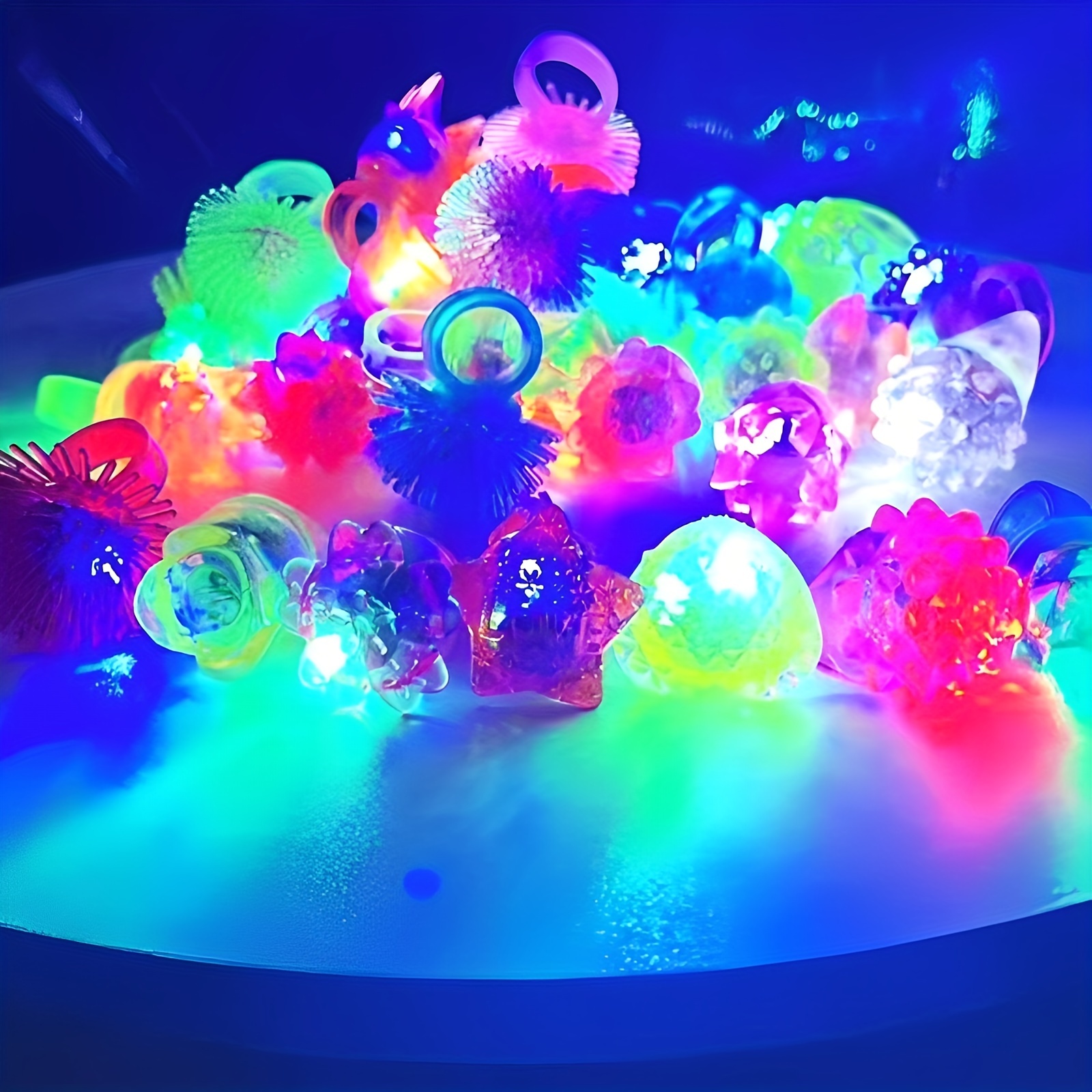 60 Pieces LED Light up Bracelet Party Favors for Kids Glow in The Dark  Jelly Rings Flashing Bumpy Rings Colorful Glow Sticks Neon Party Supplies  for