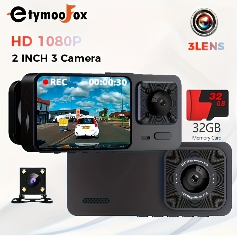 CARHDDVR Camera Embarquée pour Voiture 480P Carte SD jusqu'à 32 Go avec  Écran LCD Détection Vidéo Photo 640x480