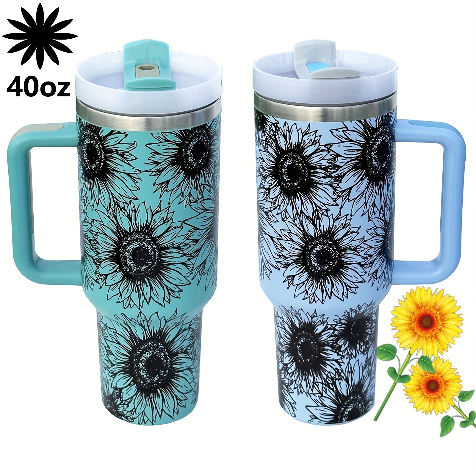 Sunflower Sports Water Bottle, 304 Stainless Steel Vacuum Water Cups With  Lids, Straw And Straw Brush, Portable Thermal Water Bottles, For Camping,  Hiking, Fitness, Summer Drinkware, Travel Accessories, Birthday Gifts - Temu
