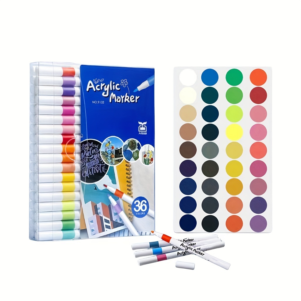 Acrylic Marker Set 12/24/48 Colors Non toxic Versatile And - Temu