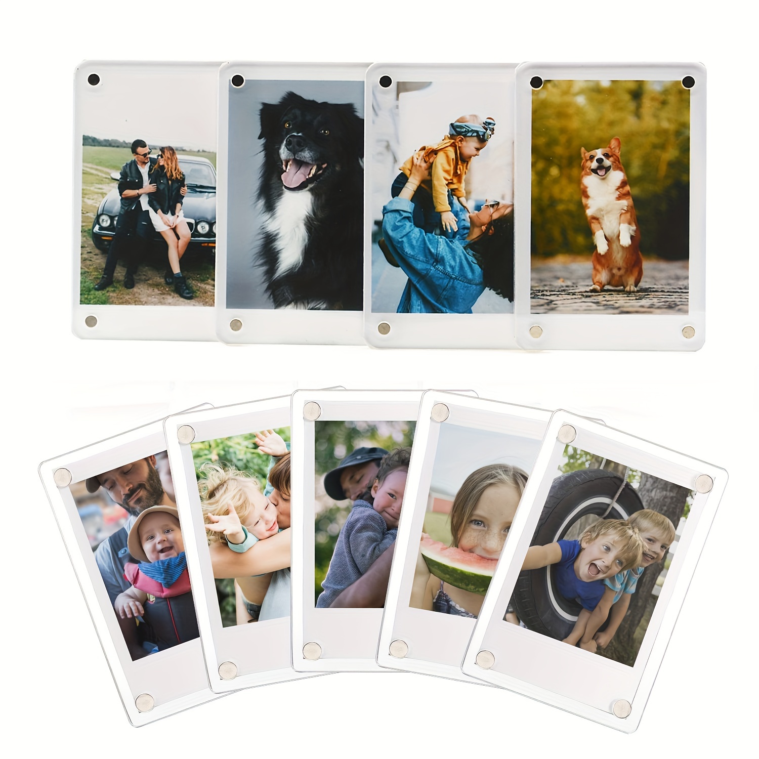Photo Magnets 2x2/3x3/4x4/6x6 Personalized Magnetic Picture Frames  for Refrigerator,Square