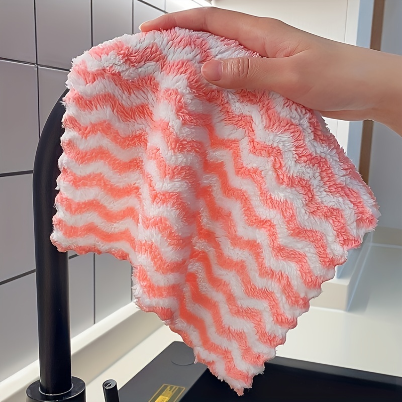 10/5Pcs Kitchen Cleaning Rag Coral Fleece Dish Washing Cloth
