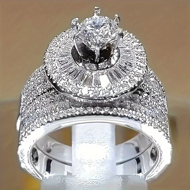 Large Rhinestones Rings, Oversized Fashion Ring