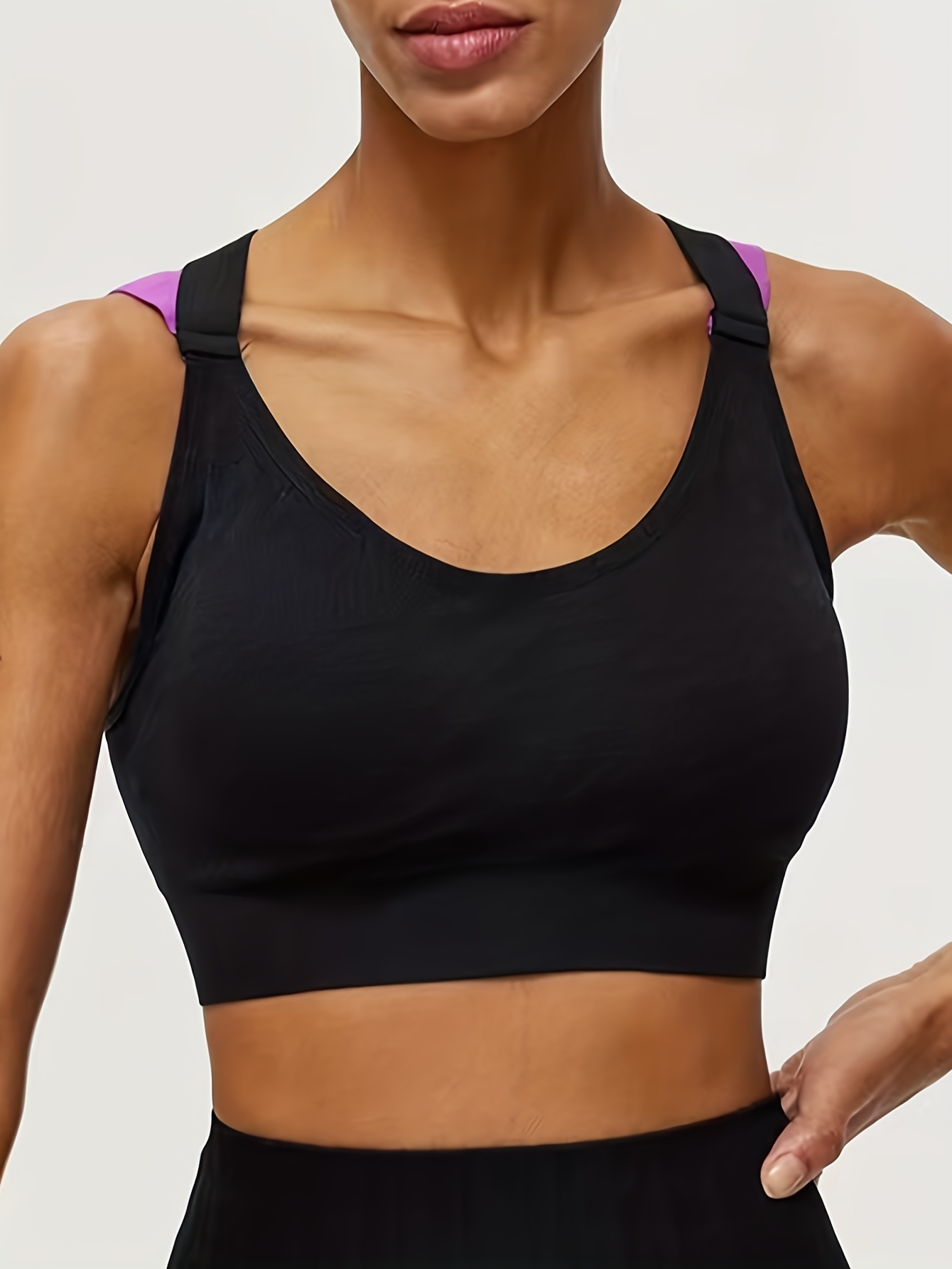 Solid Ribbed Sports Bras Comfy Breathable Running Workout - Temu