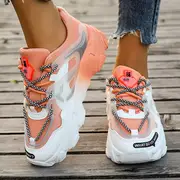 womens trendy platform sneakers casual ombre lace up low top running trainers all match walking sports shoes details 5