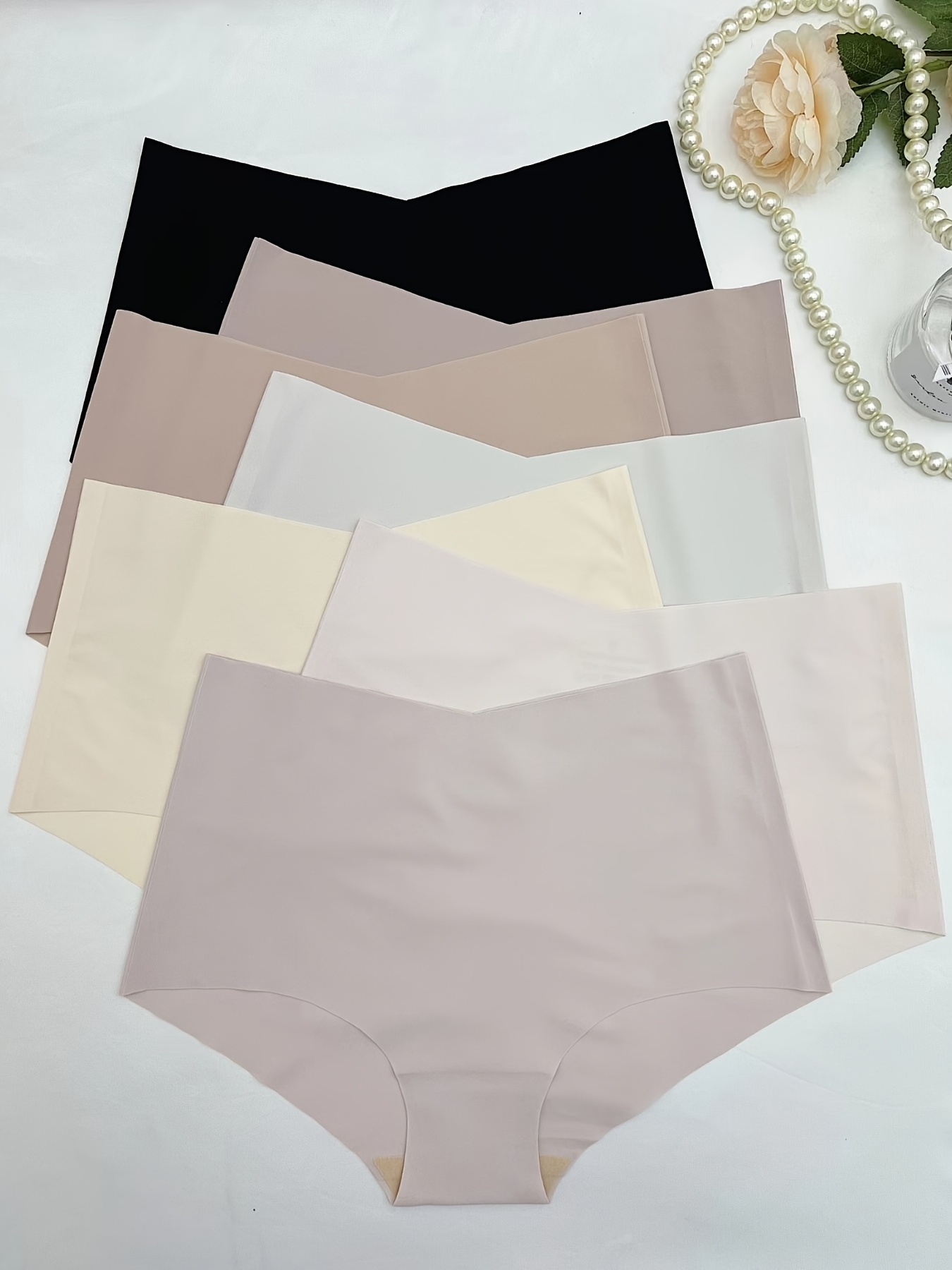 Women's/Girls Seamless No Show Ice Silk Panties Underwear (Pack of 6)  multicolor