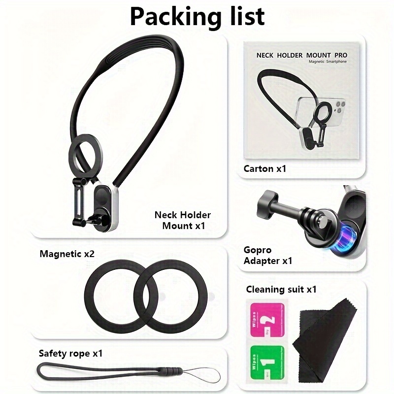 Suitable Mobile Phone Magnetic Suction Ring Neck Hanging - Temu