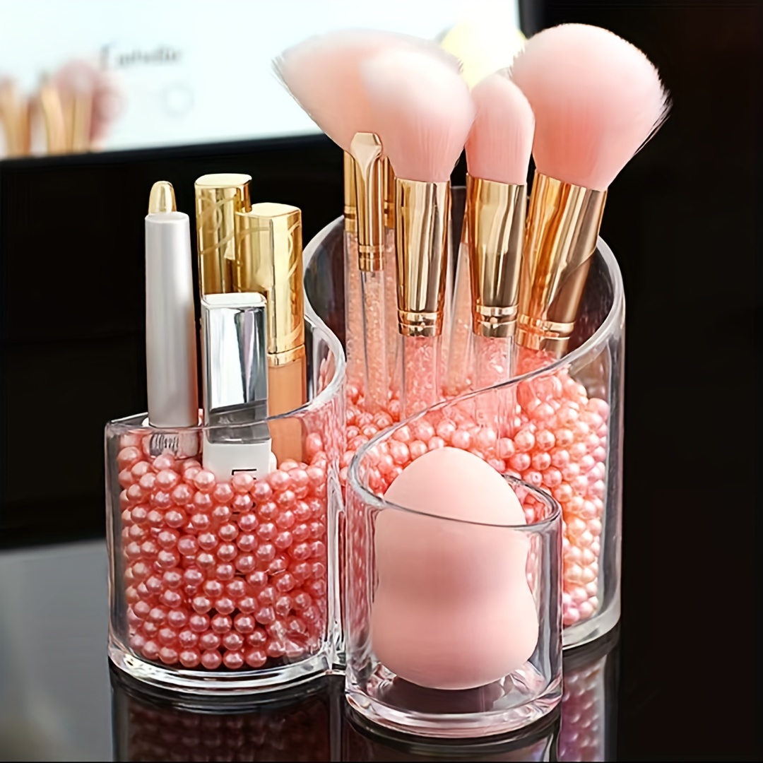 Acrylic Makeup Brush Holder And Organizer Display Case For - Temu