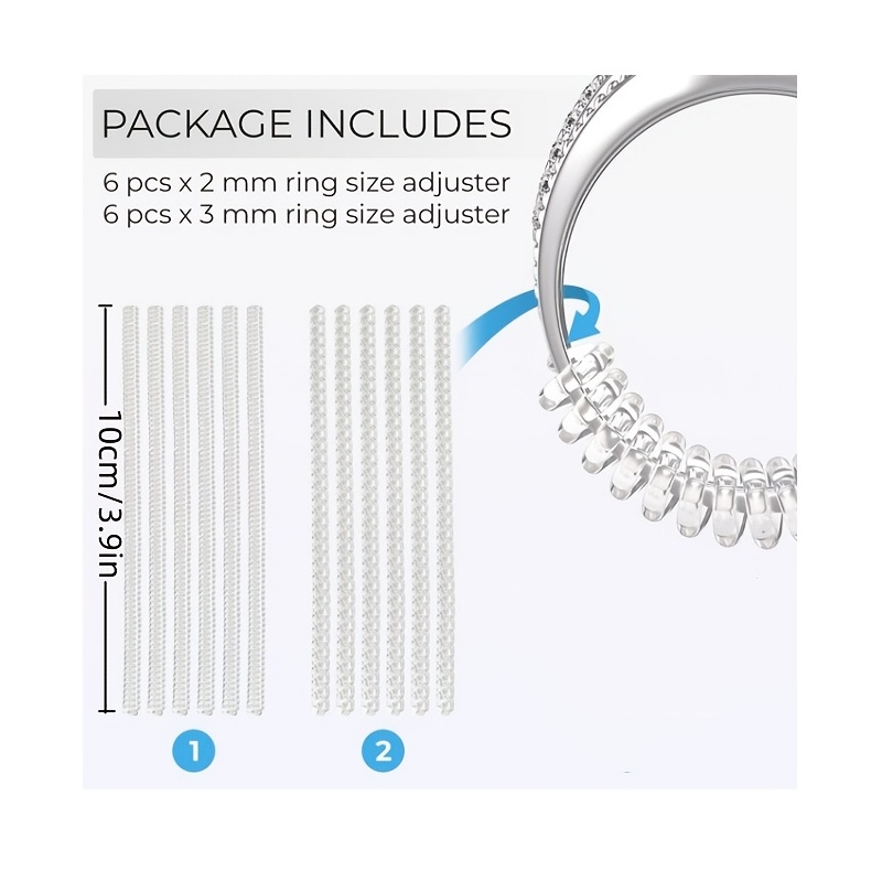 Paquete de 6 ajustadores de tamaño de anillo para anillo suelto