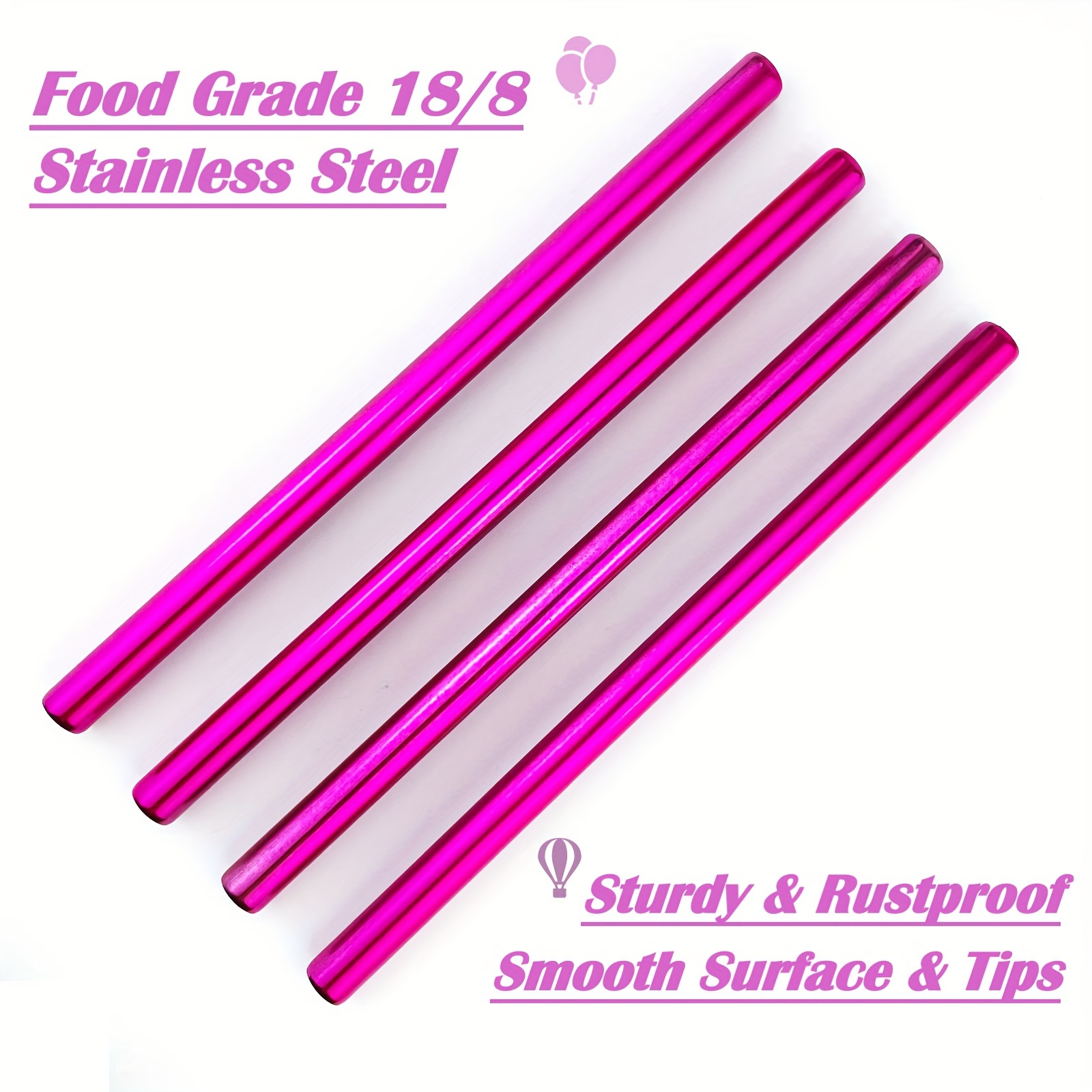 Stainless Steel Straws, Reusable Metal Straws With Silicone Tips, Sturdy  Bent Straight Drinks Straw, Food Grade Straw, With Straws, Cleaning Brush  And Bag, - Temu