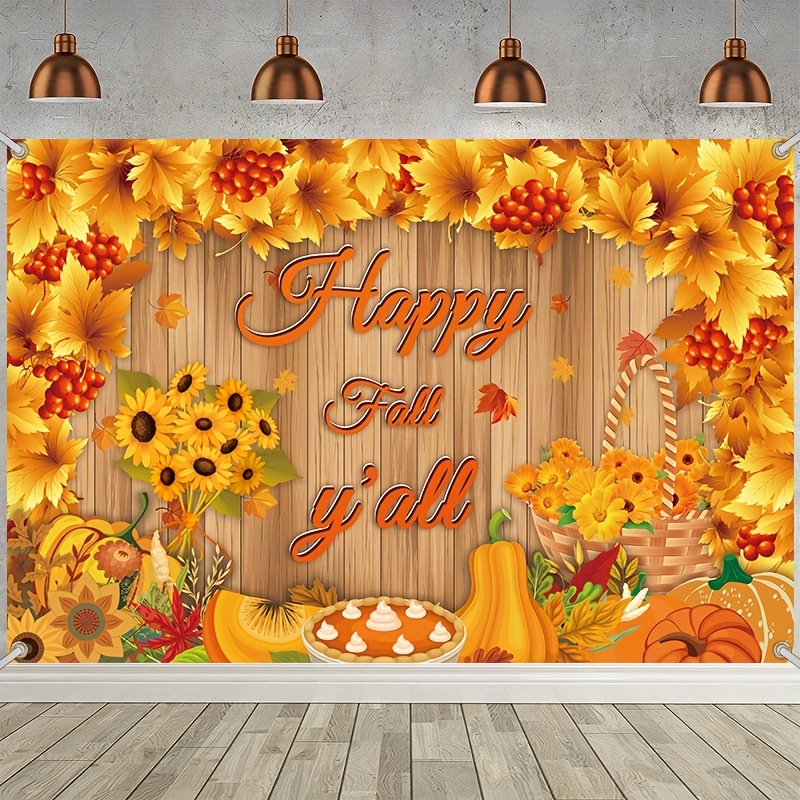 Friendsgiving Backdrop Banner Fall Pumpkin Turkey Thanksgiving Festival  Holiday Photography Background Wall Decoration