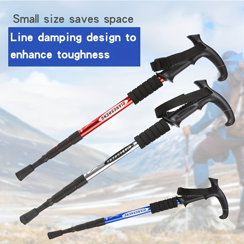 Ultra Light Mountaineering Pole For Hiking Climbing And Walking Telescopic  And Folding Cane Stick For Outdoor Adventures - Sports & Outdoors - Temu  Italy